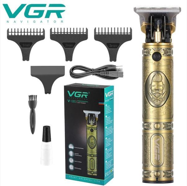 Современная аккумуляторная машинка для стрижки волос VGR V-085 Триммер для волос на USB бритва для мужчин 85 фото