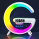 Ночник аккумуляторный RGB Mini G 63 с беспроводной зарядкой 15W и Bluetooth колонкой Настольная смарт лампа 100-G63 фото 6