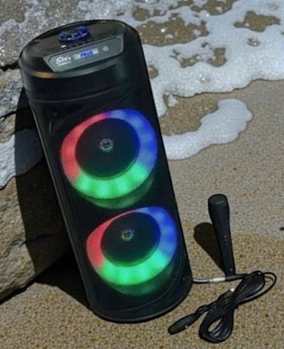Акустична караоке колонка з RGB-підсвічуванням і провідним мікрофоном ZQS6212 20W, 3000mAh 12112-6212 фото