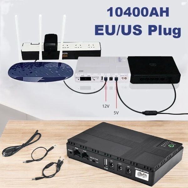 Безперебійний для роутера DC1018P ДБЖ mini UPS 10400 mAh 5V/9V/12V 1100-DC1018 фото