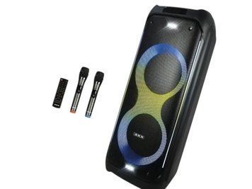 Акустична переносна караоке колонка ZXX-5580 100Вт 2x10" USB/TF/FM/BT/TWS/2MIC/ДК 115580-5580 фото