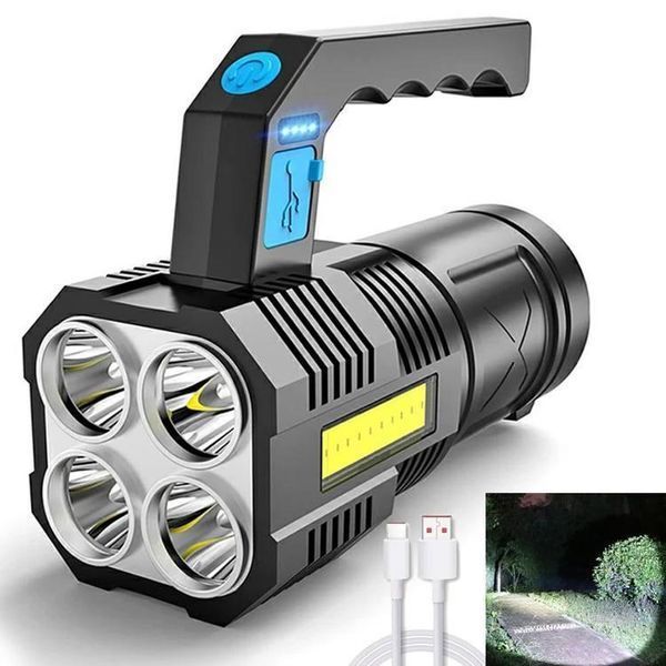 Светодиодный ручной переносной фонарь BL-X510-4LED+COB Х510 фото