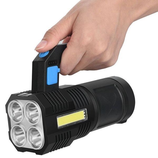 Светодиодный ручной переносной фонарь BL-X510-4LED+COB Х510 фото