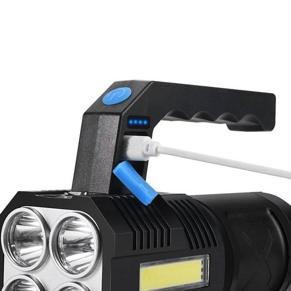 Светодиодный ручной переносной фонарь BL-X510-4LED+COB Х510 фото