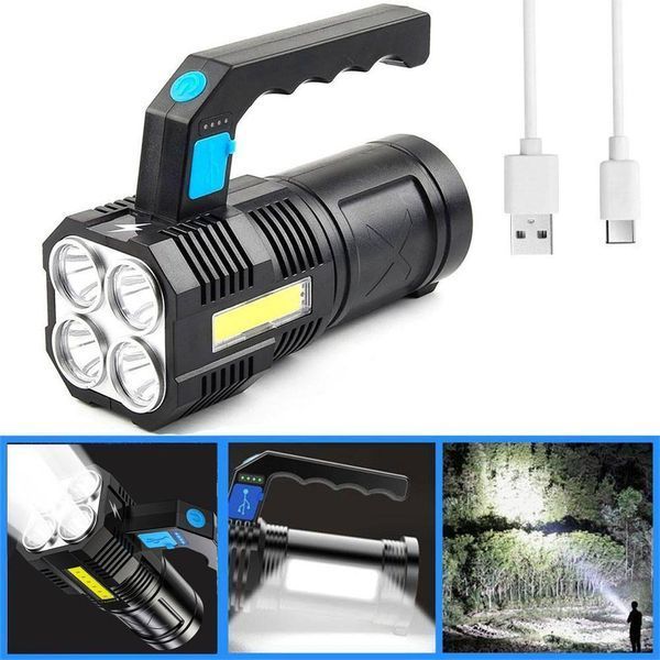 Светодиодный ручной переносной фонарь BL-X510-4LED+COB Х510 фото