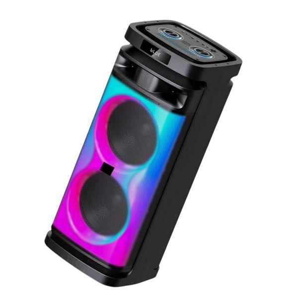 Переносна акустична караоке система 160Вт з Bluetooth, RGB та 2 мікрофонами, GD-2858 1115-2858 фото