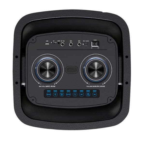 Переносна акустична караоке система 160Вт з Bluetooth, RGB та 2 мікрофонами, GD-2858 1115-2858 фото
