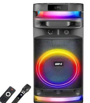 Акустическая переносная Bluetooth &nbsp;караоке колонка GD-9005 с радио микрофоном 8" 50 Вт FM, USB, AUX, RGB&nbsp; 1112-9005 фото