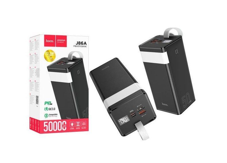 Power bank HOCO J86A 50000mAh, быстрая зарядка|2USB/Type-C, PD/QC, 5A/22.5W| 100-J86A фото