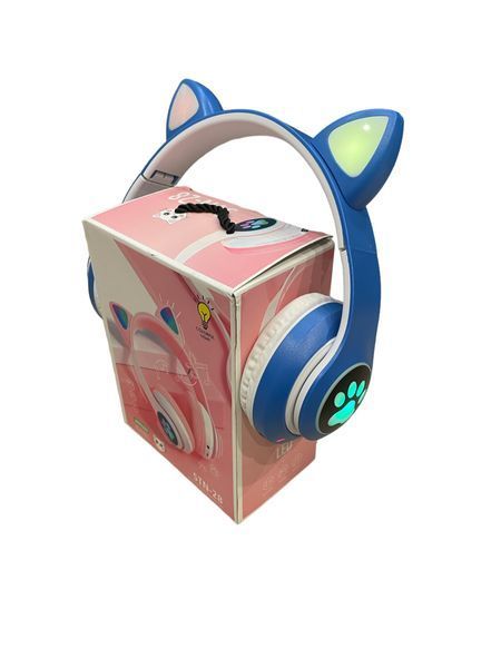 Беспроводные Наушники с кошачьими Ушками с подсветкой с MicroSD с FM-Радио Cat Ear STN-28  100-S28 фото