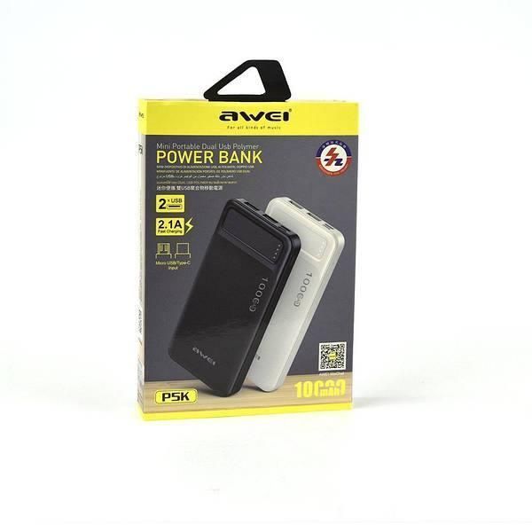 Портативне зарядне Power Bank AWEI P5K 10000 mah 22 фото