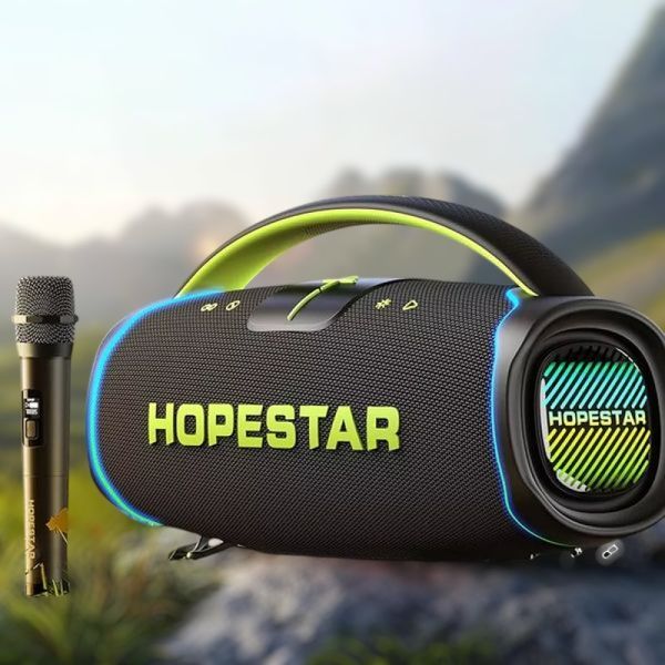 Портативна Bluetooth-колонка з&nbsp;бездротовим мікрофоном і&nbsp;RGB-підсвіткою&nbsp;Hopestar A65&nbsp;300W 11165-65 фото