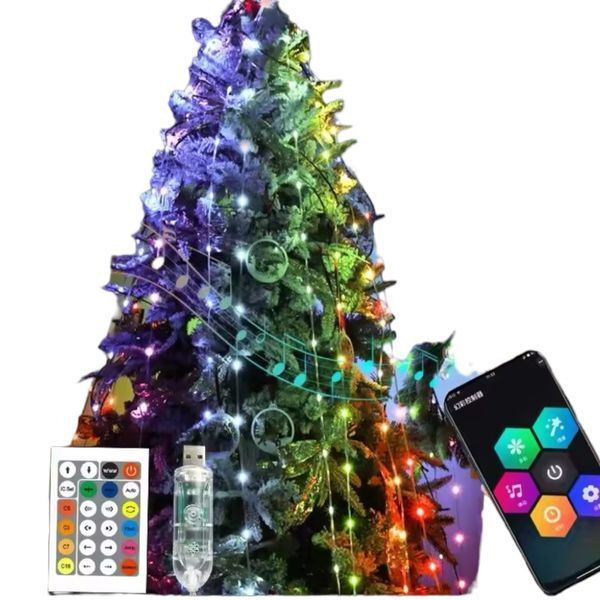 &nbsp;Гірлянда RGB з пультом, управлінням через смартфон, USB живлення - 10 метрів 1100-R10M фото