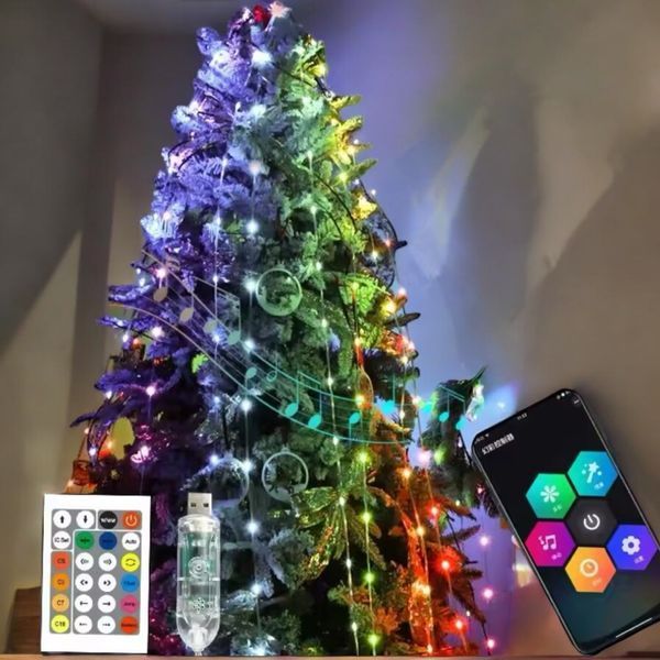 &nbsp;Гірлянда RGB з пультом, управлінням через смартфон, USB живлення - 10 метрів 1100-R10M фото