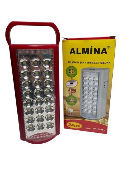 Ліхтар лампа Almina Альміна 2606L з функцією Power bank повербанк переносний акумуляторний світильник 24 LED&nbsp; 100-6606L фото