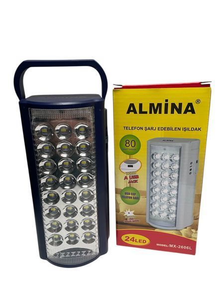 Ліхтар лампа Almina Альміна 2606L з функцією Power bank повербанк переносний акумуляторний світильник 24 LED&nbsp; 100-6606L фото