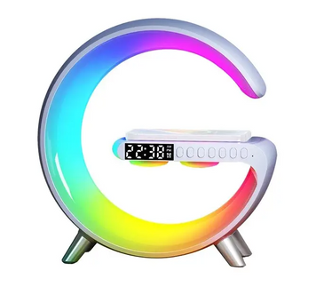 Ночник RGB G-Smart Light с беспроводной зарядкой 15W и Bluetooth колонкой 3W Настольная смарт лампа 100-7979 фото