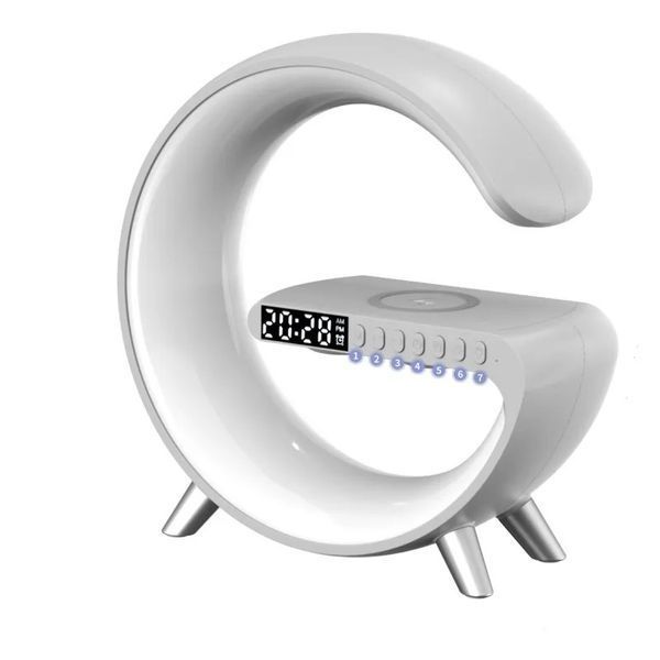 Ночник RGB G-Smart Light с беспроводной зарядкой 15W и Bluetooth колонкой 3W Настольная смарт лампа 100-7979 фото