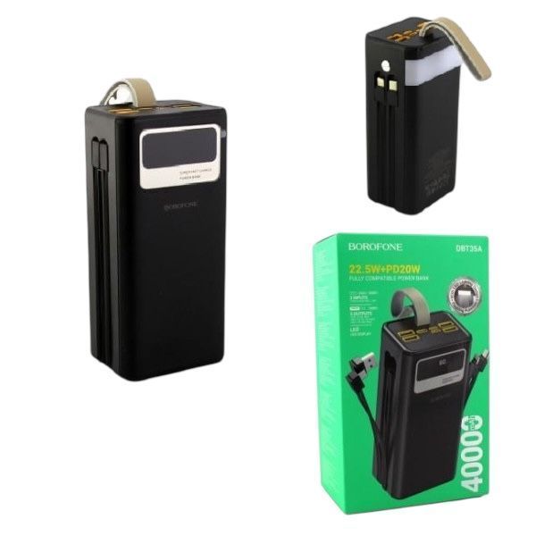 Power Bank BOROFONE DBT35A 40000mAh, PD 22.5W, быстрая зарядка, 4 USB 11140-35 фото