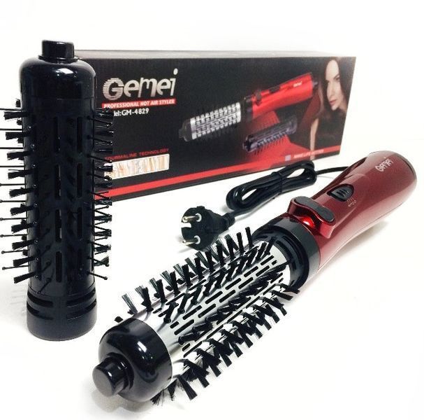 Обертова повітряна щітка фен гребінець Gemei GM 4829 4829 фото
