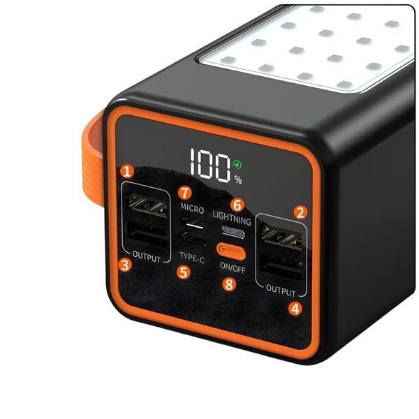 Повербанк 100000 mAh з LED-ліхтариком та швидкою зарядкою Powerbank Hoco JA88A 22.5W 10000880-88 фото