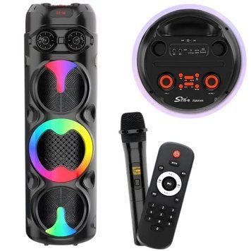 Акустична система караоке колонка Bluetooth Sing-e ZQS8309 з мікрофоном 60W FM RGB-підсвітка, USB, AUX 111293-8309 фото