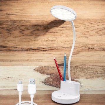 Лампа настольная аккумуляторная светодиодная LED TGX ночник USB с ячейкой для ручек&nbsp; 1100-22 фото
