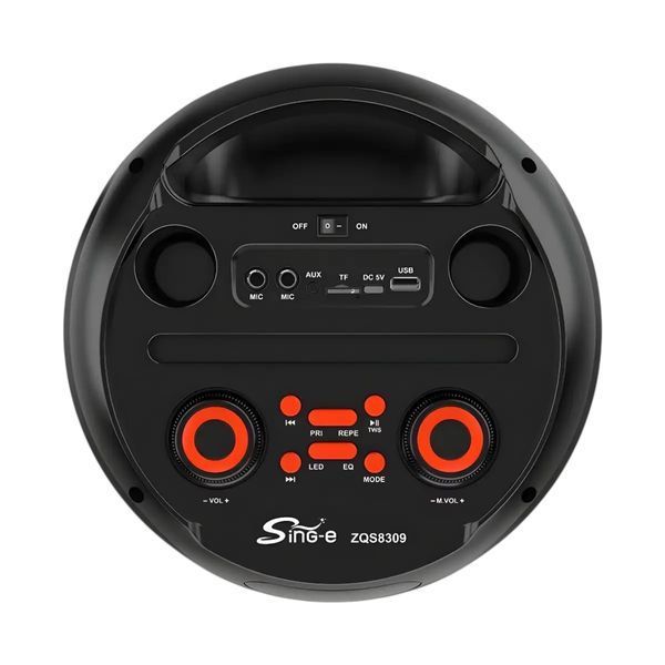 Акустична система караоке колонка Bluetooth Sing-e ZQS8309 з мікрофоном 60W FM RGB-підсвітка, USB, AUX 111293-8309 фото