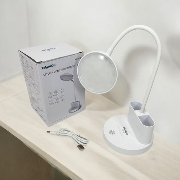 Лампа настільна акумуляторна світлодіодна LED TGX нічник USB з коміркою для ручок 1100-22 фото