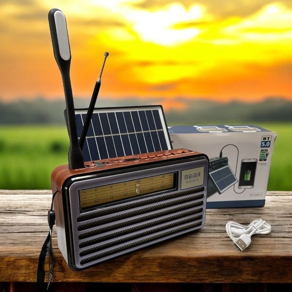 Радиоприемник с солнечной панелью под ретро Meier MD-521BT Bluetooth Solar 111411-521 фото