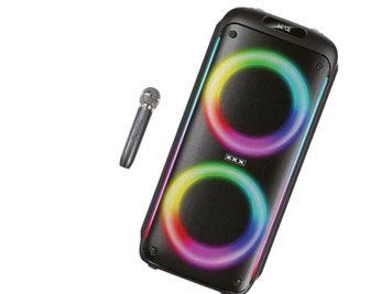 Акустическая переносная караоке колонка ZXX-5504 100Вт с двумя динамиками 6,5 TWS FM USB TF BT LED 111455-5504 фото