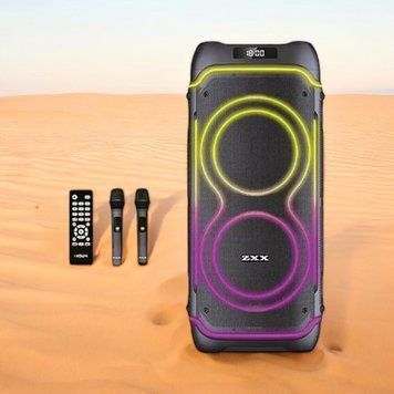 Портативная акустическая система 1000w с пультом и 2 микрофонами ZXX-5515 8" Bluetooth колонка&nbsp; 1100-5515 фото