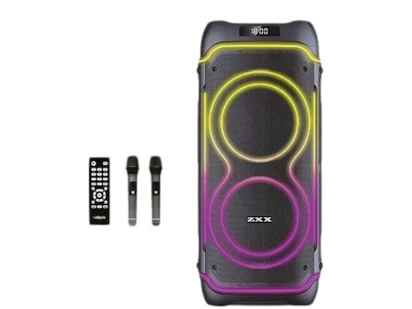 Портативная акустическая система 1000w с пультом и 2 микрофонами ZXX-5515 8" Bluetooth колонка&nbsp; 1100-5515 фото