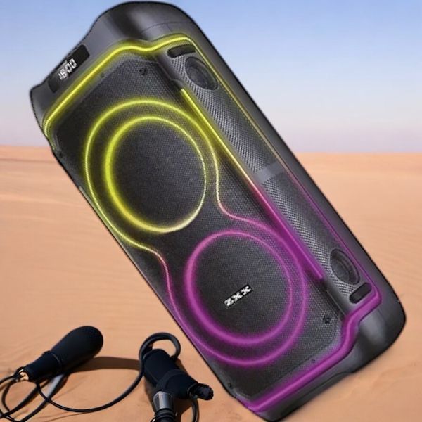Портативная акустическая система 1000w с пультом и 2 микрофонами ZXX-5515 8" Bluetooth колонка&nbsp; 1100-5515 фото