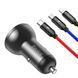 Адаптер автомобильный BASEUS Digital Display Dual |2USB, Lightning/Micro/Type-C cable, 4.8A, 24W 100-024W фото 2