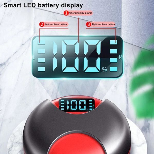 Беспроводные Bluetooth наушники TWS-02. Индикатор заряда - LED Display. TWS 02 фото
