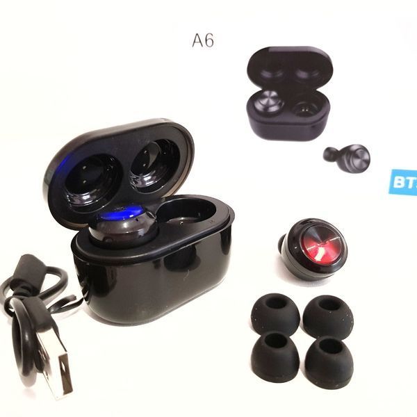 Беспроводные Bluetooth наушники A6 с боксом для зарядки А6 фото