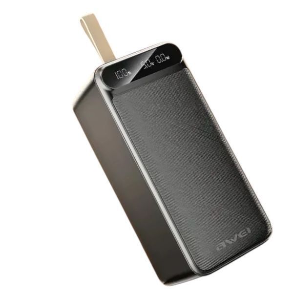 Портативний павербанк AWEI PA-13 50000mAh зі швидкою зарядкою 22.5W та дисплеєм&nbsp;Poer bank 1111213-13 фото