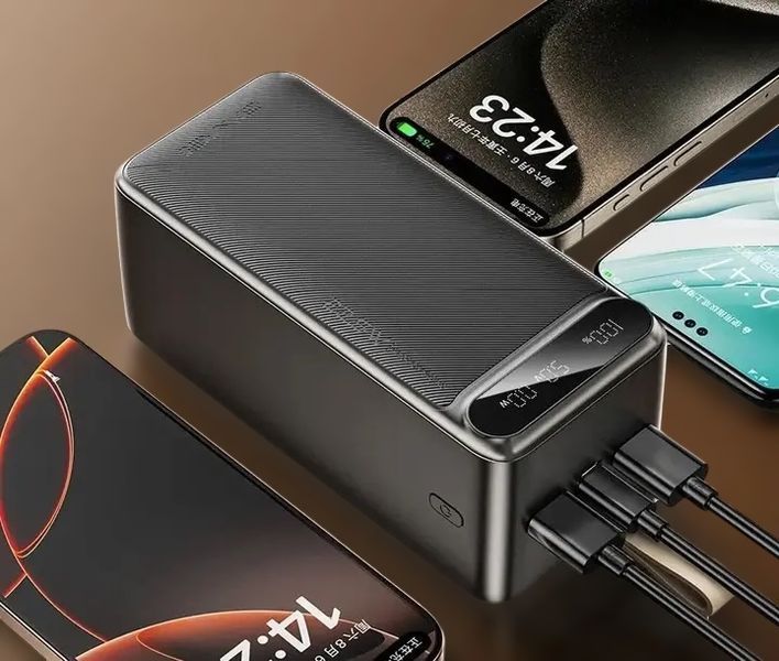 Портативний павербанк AWEI PA-13 50000mAh зі швидкою зарядкою 22.5W та дисплеєм&nbsp;Poer bank 1111213-13 фото