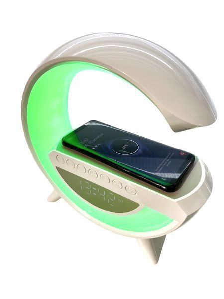 Настольная смарт лампа ночник G-Smart RGB 15W Light Sound Machine с беспроводной зарядкой и Bluetooth-колонкой 100-3401 фото