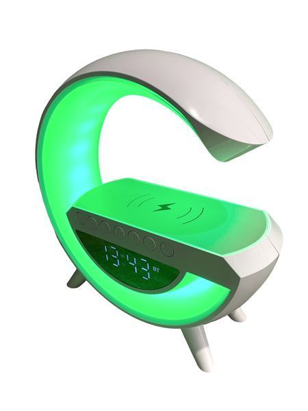 Настольная смарт лампа ночник G-Smart RGB 15W Light Sound Machine с беспроводной зарядкой и Bluetooth-колонкой 100-3401 фото