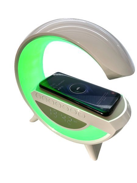Настольная смарт лампа ночник G-Smart RGB 15W Light Sound Machine с беспроводной зарядкой и Bluetooth-колонкой 100-3401 фото