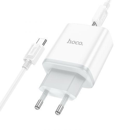 Зарядний пристрій зі швидким заряджанням PD20W/QC3.0 + кабель Type-C HOCO C105A  USB/Type-C 100-TC115A фото