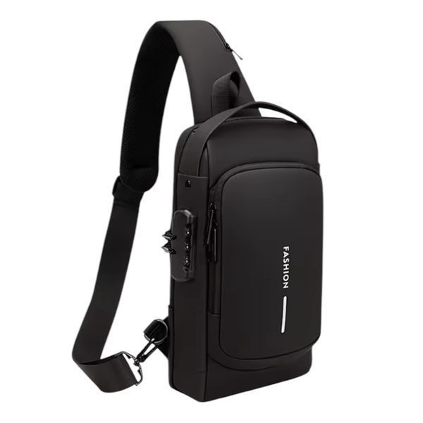 Чоловіча міська сумка рюкзак через плече Fashion з USB та кодовим замком 1000-2259 фото