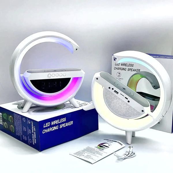 Настольная смарт лампа ночник G-Smart RGB 15W Light Sound Machine с беспроводной зарядкой и Bluetooth-колонкой 100-3401 фото
