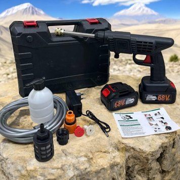 Беспроводная автомойка высокого давления Cleaning Gun 8559 с двумя аккумуляторами 68 v 11108589 фото