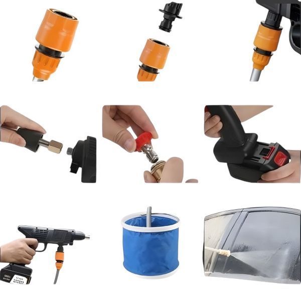 Бездротова автомийка високого тиску Cleaning Gun 8559 з двома акумуляторами&nbsp;68 v 11108589 фото
