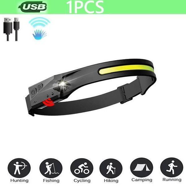 Налобный USB фонарь лента 2 в 1 с датчиком движения 38 фото