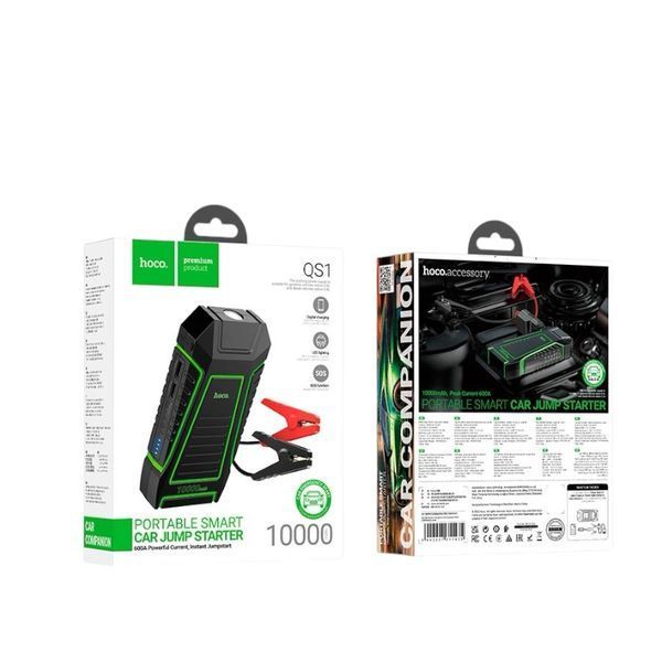 Автомобильное пусковое устройство бустер Hoco QS1 Portable Smart Car Jump Starter 10000mAh 1110-S1 фото