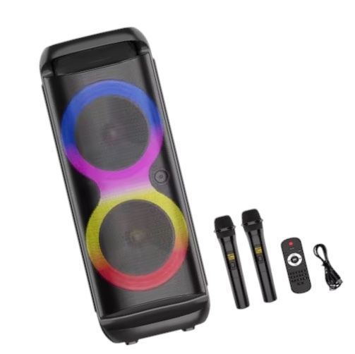 Акустическая система караоке колонка&nbsp;с двумя микрофонами,&nbsp;RGB подсветкой и&nbsp;поддержкой TWS ZQS8288 111880-8288 фото